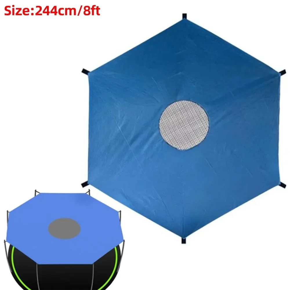 6/8/10ft trampoline covers, uv-resistant, waterproof, trampoline shade cover, sun protection, roof accessories for the backyard outdoor playground: Blue