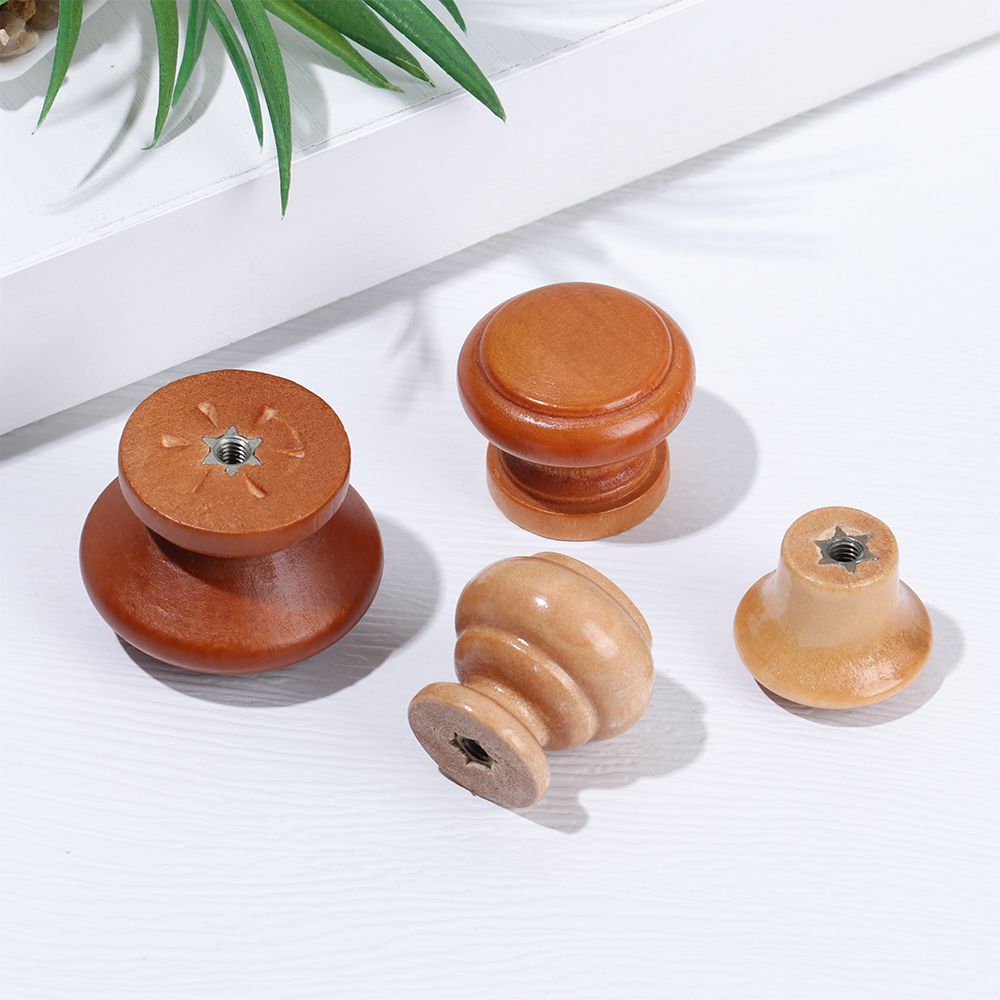 Boutons de tiroirs en bois naturel, 1 pièce, pour armoire de cuisine, armoire, commode, poignée de meubles avec vis
