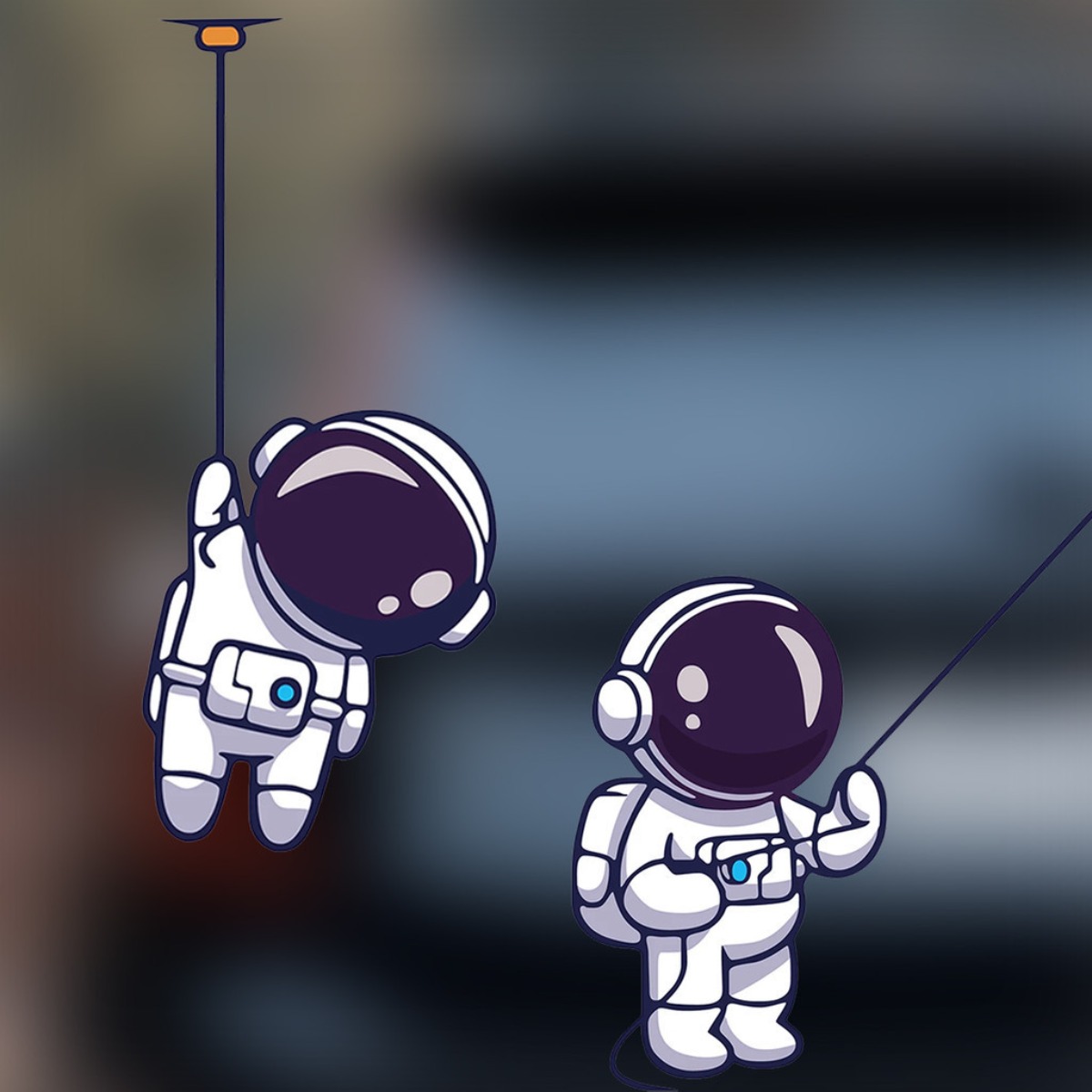 Astronaut Reflective Car Stickers Decor accesorios Motorcycle Scooter Body Window Windshield Fuel Tank Cover Rear Tail Decals: Lavender