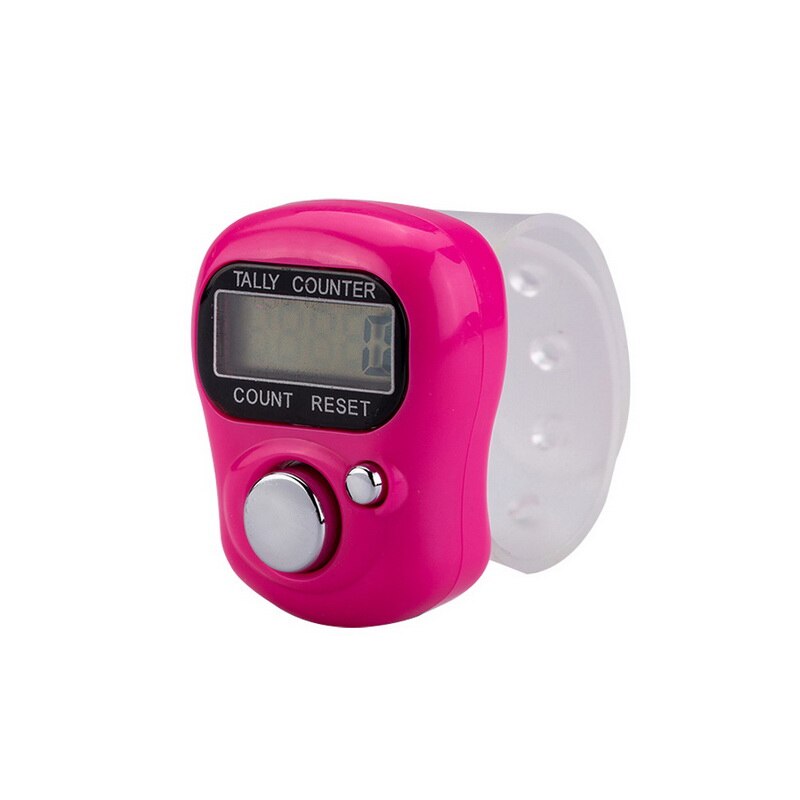 1PC Mini Stitch Marker And Row Finger Counter LCD Electronic Digital Counter For Sewing Knitting Weave Tool: pink