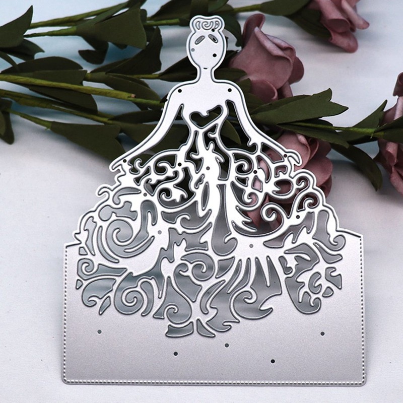 Women Wedding Dress Metal Cutting Dies Wedding Bride Dress Stencil For DIY Scrapbooking Paper Photo Embossing Card Decor Crafts