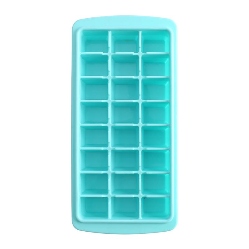 24pcs/box Self Made Ice Cube Kitchen Refrigerator DIY Ice Cube Tray Maker Mold For Whisky Quick Freezer: Green no lid