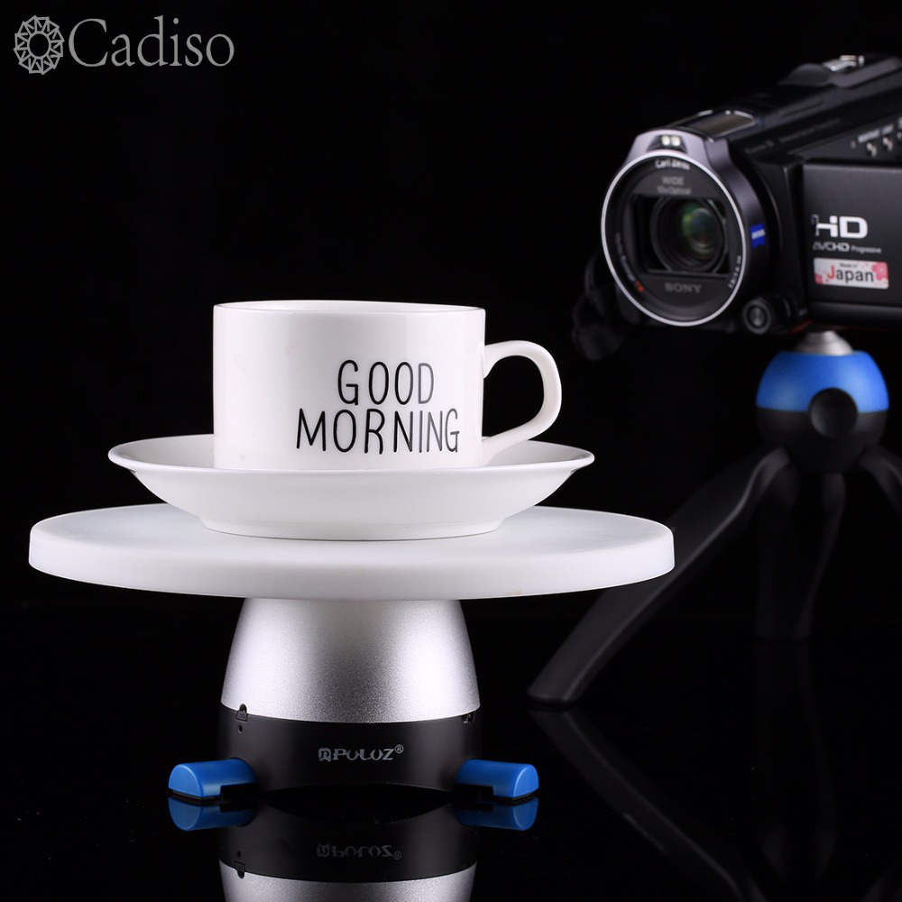 CNP 360 ° rotación de Control electrónico cabeza panorámica de trípode rojo + bandeja redonda con Control remoto adecuado para disparar pequeño productos