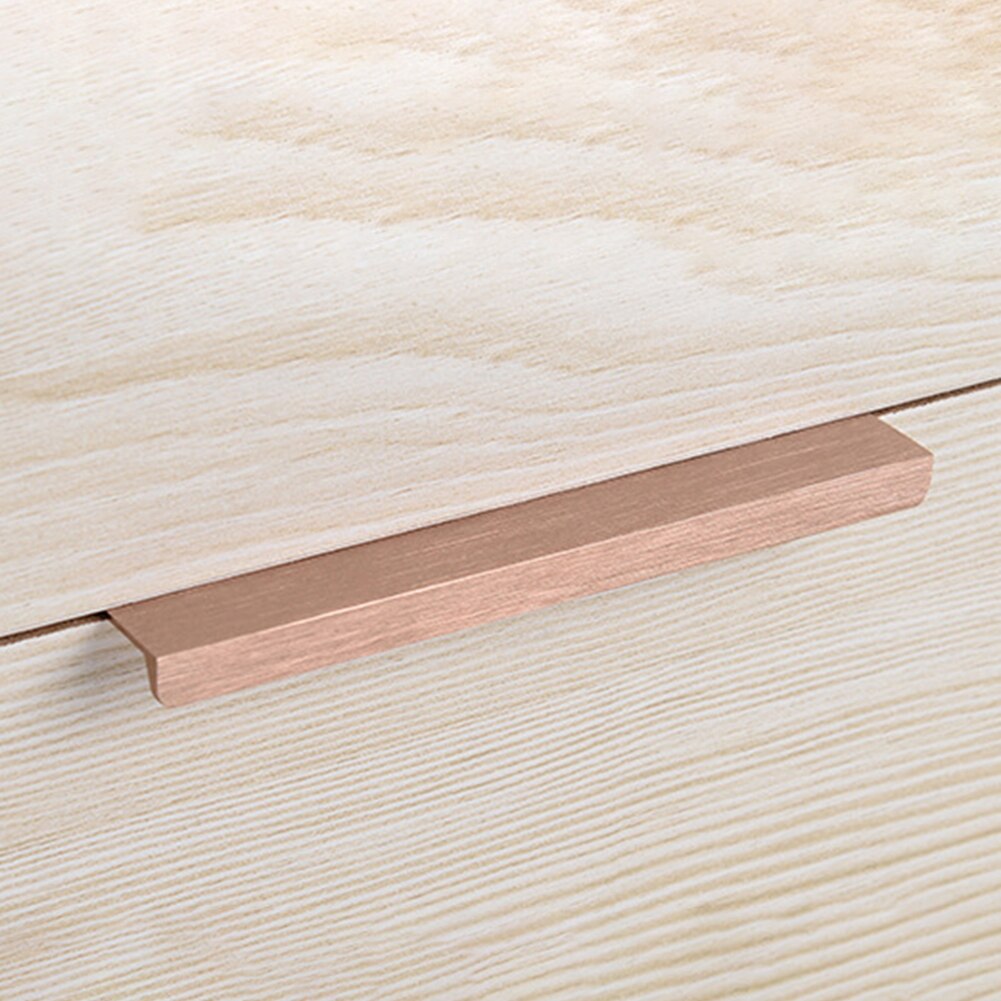 Gold/Champagne Hidden Cabinet Handles Stainless steel Kitchen Cupboard Pulls Drawer Knobs Furniture Handle