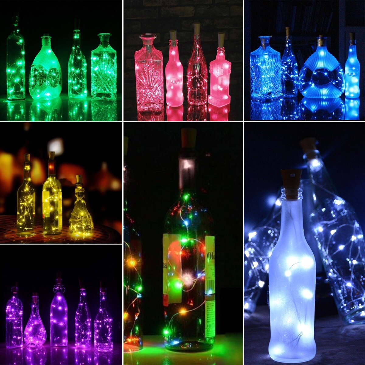 1 stk solenergi 2m ledet kork formet 20 ledet natt fe streng lys kork solarbetrieben licht vinflaske lampe fest feiring gif