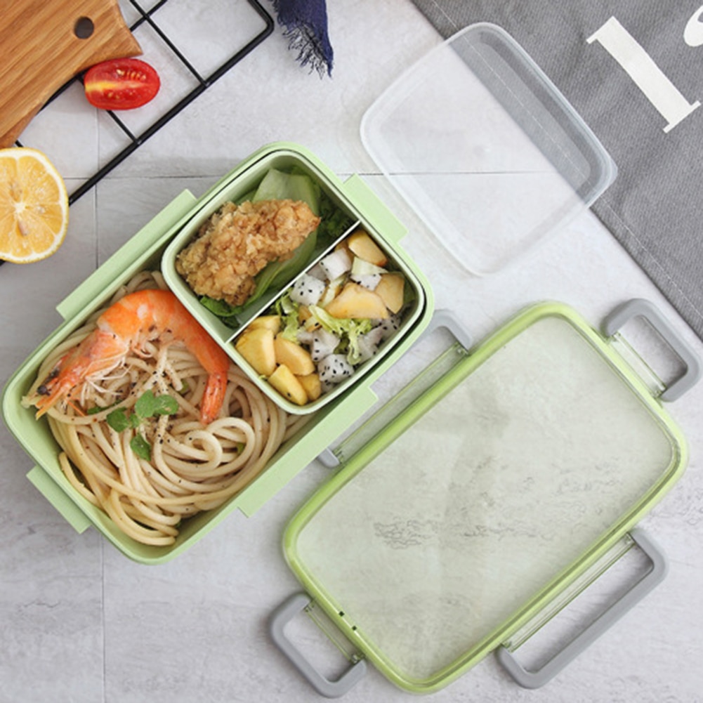 Portable Microwave Lunch Box Leak-Proof Independent Lattice Bento Lunch Box for Kids Bento Box Portable Food Container