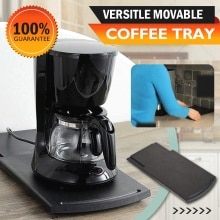 Versitle Movable Coffee Tray Mat,Under-Cabinet Equipment Coffee Machine Toaster Countertop Storage Moving Slider-Base