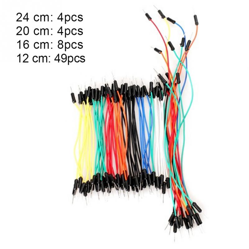 65 stks/partij Jump Wire Kabel Man op Man Flexibele Jumper Draden voor Arduino Broodplank DIY Starter Kit Broodplank Draden
