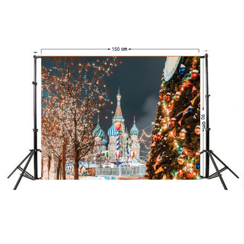 0.9 x 1.5m kerstachtergronddoek, fotodoek, realistisch/cartoon feestfotostudiostof, decoratie-accessoires