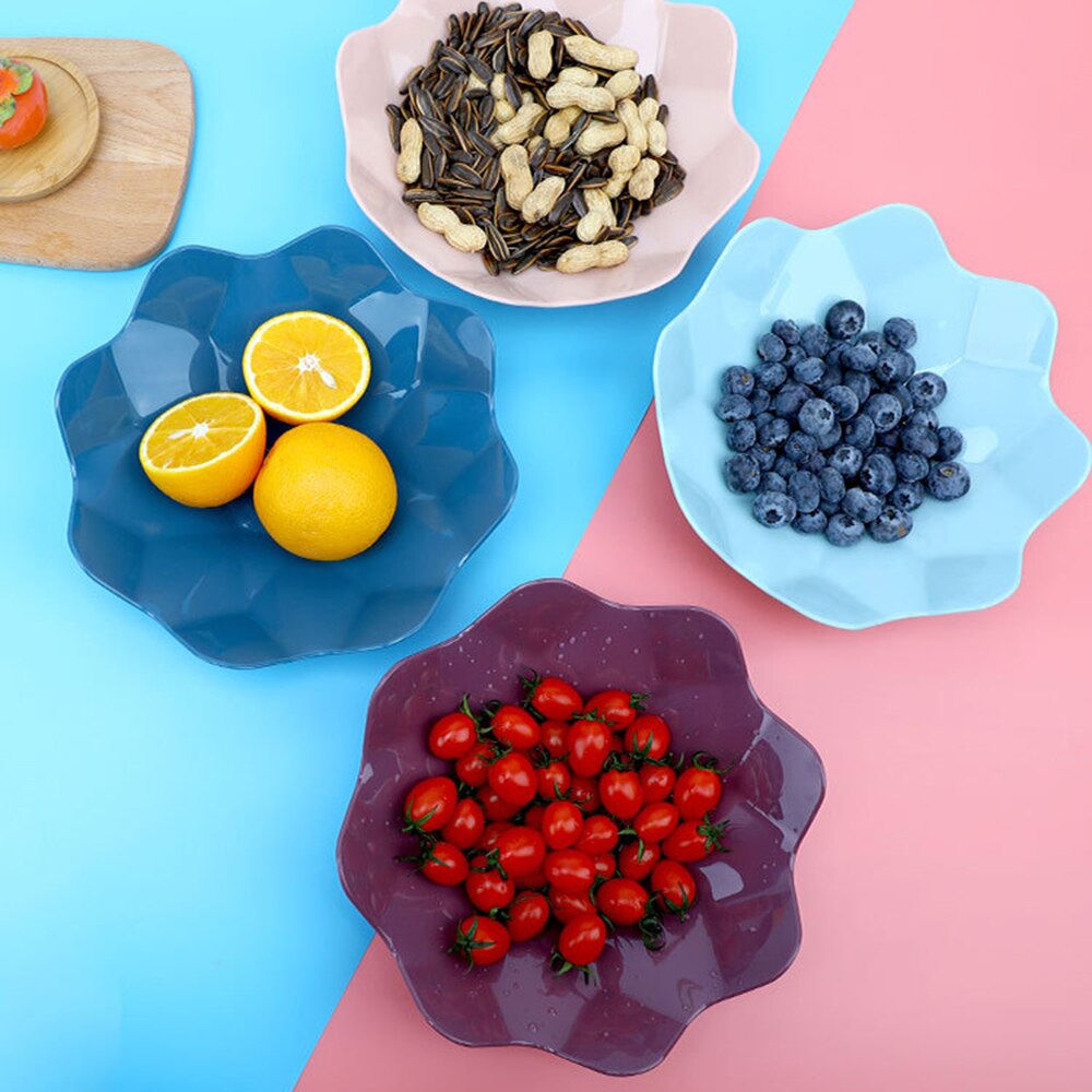 Storage Trays Snacks Nuts Seeds Dry Fruits Dessert Tray Plastic Plates Dishes Bowl Breakfast Tray Home Kitchen Supplies