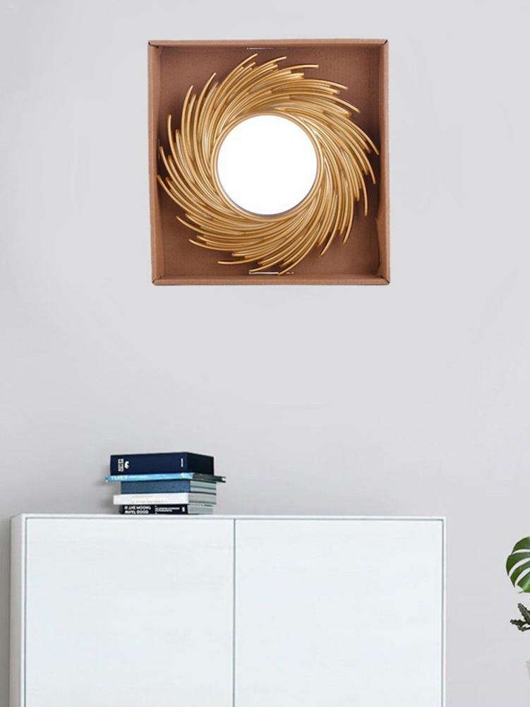 10 " nordisk solform dekorativ spegel rotting innovativ konstdekoration rund sminkspegel dressing badrum vägghängande spegel