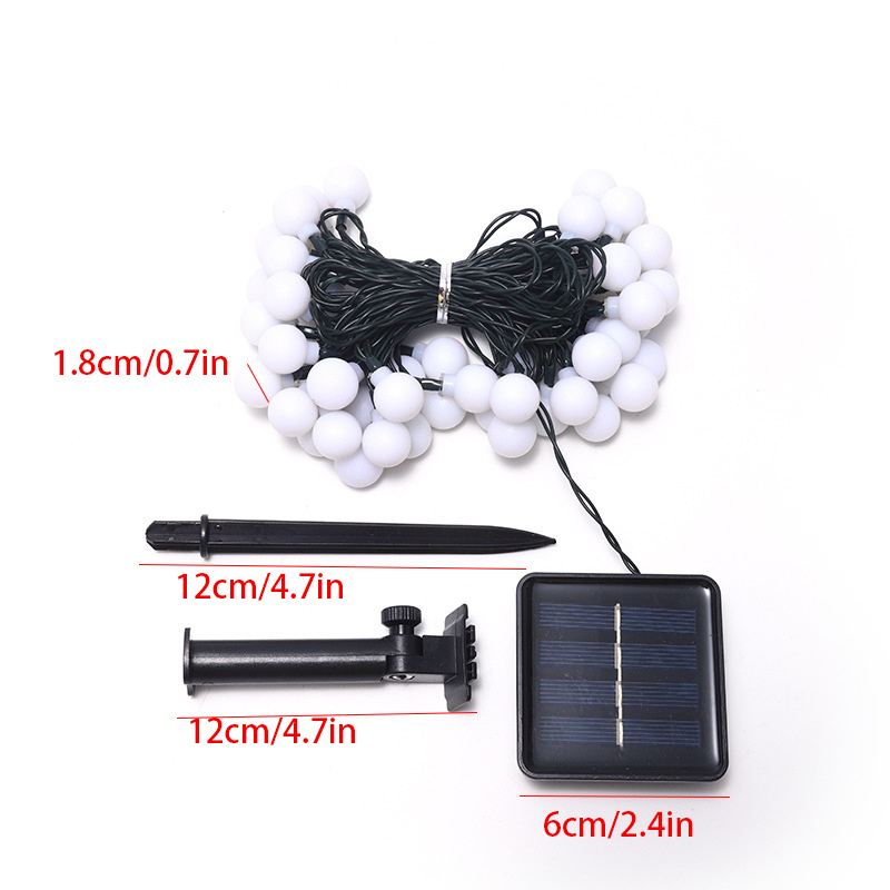 Solcellslampor med liten boll, 100 led-lampor, /50 led-lampor, /20 led -lampor, trädgård, hem, staket, balkong, trädfest, jul, halloween, bröllopsdekoration