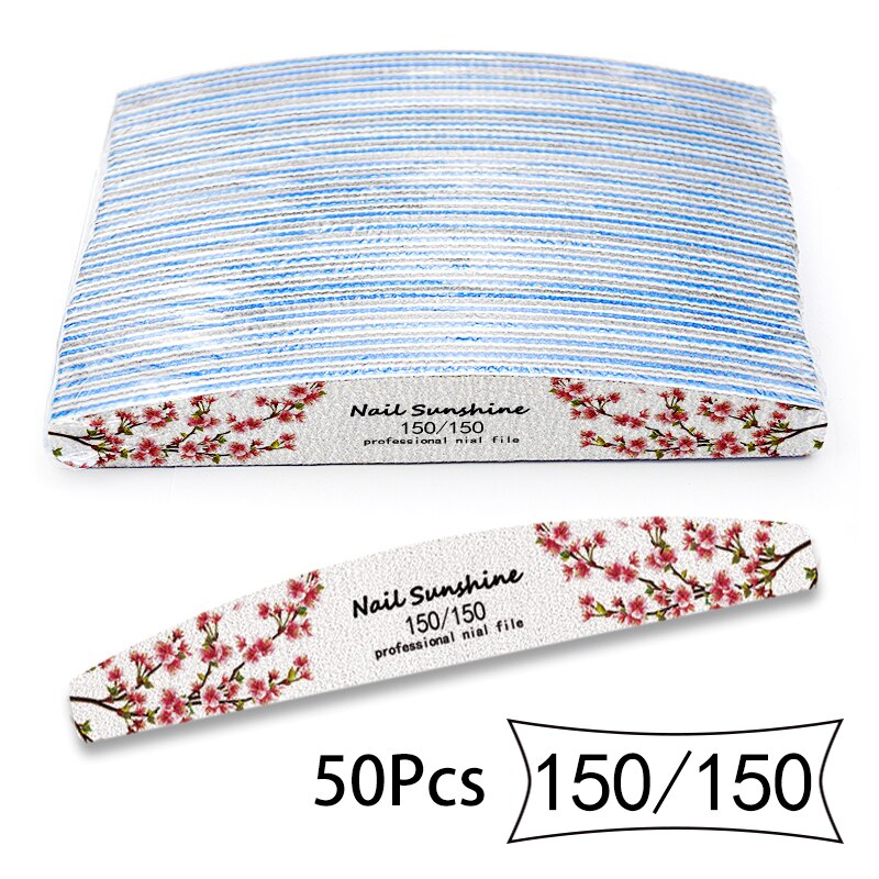 25/50Pcs Nail File Salon Nail Files Reusable Nail File Flower 80/100/150/180/240 Manicure Tools: 150 150 50Pcs