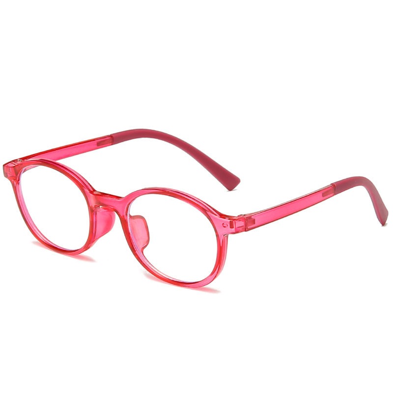 Pyöreät heijastamattomat lasten lasit lapsille pojat tytöt optiset kehykset silmälasit tietokoneelle kirkkaat heijastamattomat lasit: Tyyli 1 vaaleanpunainen