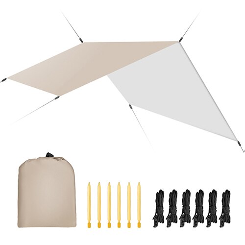 Vela de sombra para jardín impermeable, tela de poliéster cuadrada, al aire libre para acampar, senderismo, patio, refugio para jardín, toldos para cochecitos: Khaki