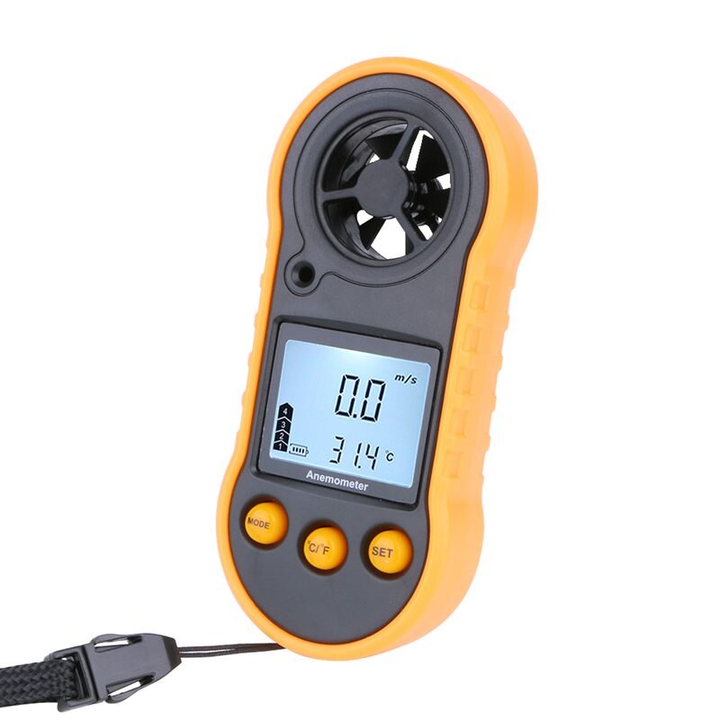 Bärbar anemometer anemometro ntc termometer vindhastighetsmätare vindmätare 30m/ s lcd digital lufthastighet handhållen verktyg