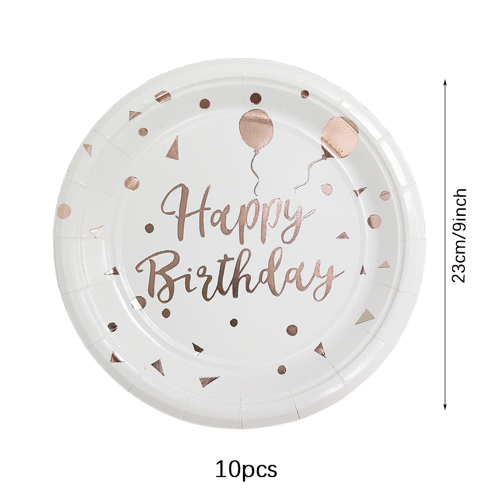 Verjaardag Wegwerp Servies Set Roze Rose Goud Witt... – Grandado, image size:1000x1000