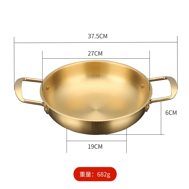 Ollas de Metal para cocina, Mini ollas coreanas de acero inoxidable, Conjunto de cerámica, utensilios de cocina para el hogar OC50MG: gold 26