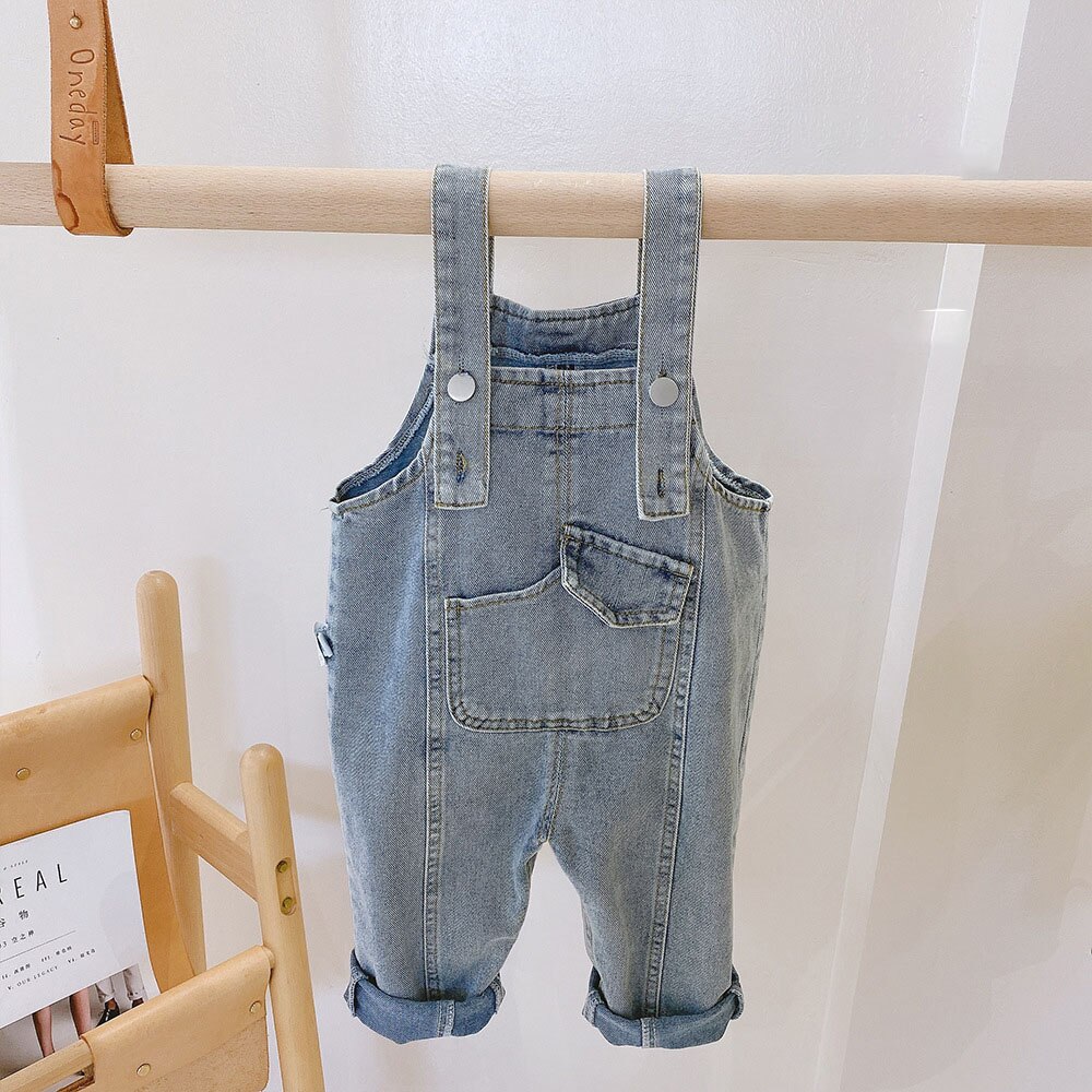 MILANCEL 2021 Spring New Boys Clothes tuta in Denim allentato Casual solido