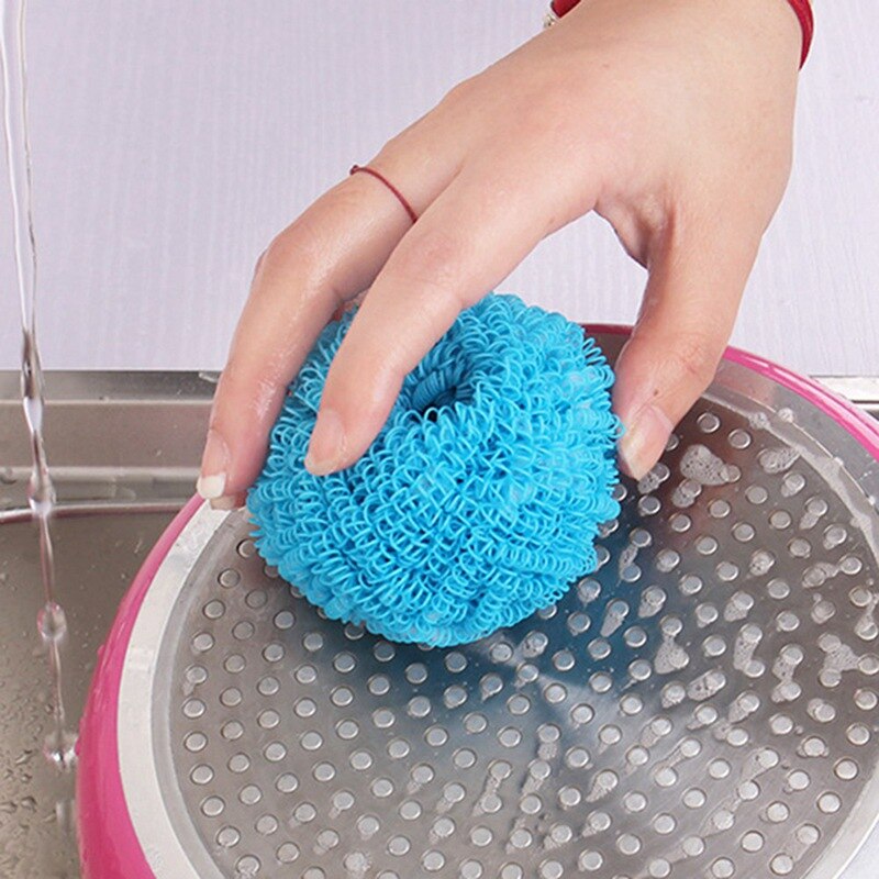 4pcs Magic Dishwasher Steel Wire Ball Dish Scrubber Kitchen Cleaning Ball Dishwashing Scouring Pad Easy To Clean Dishes