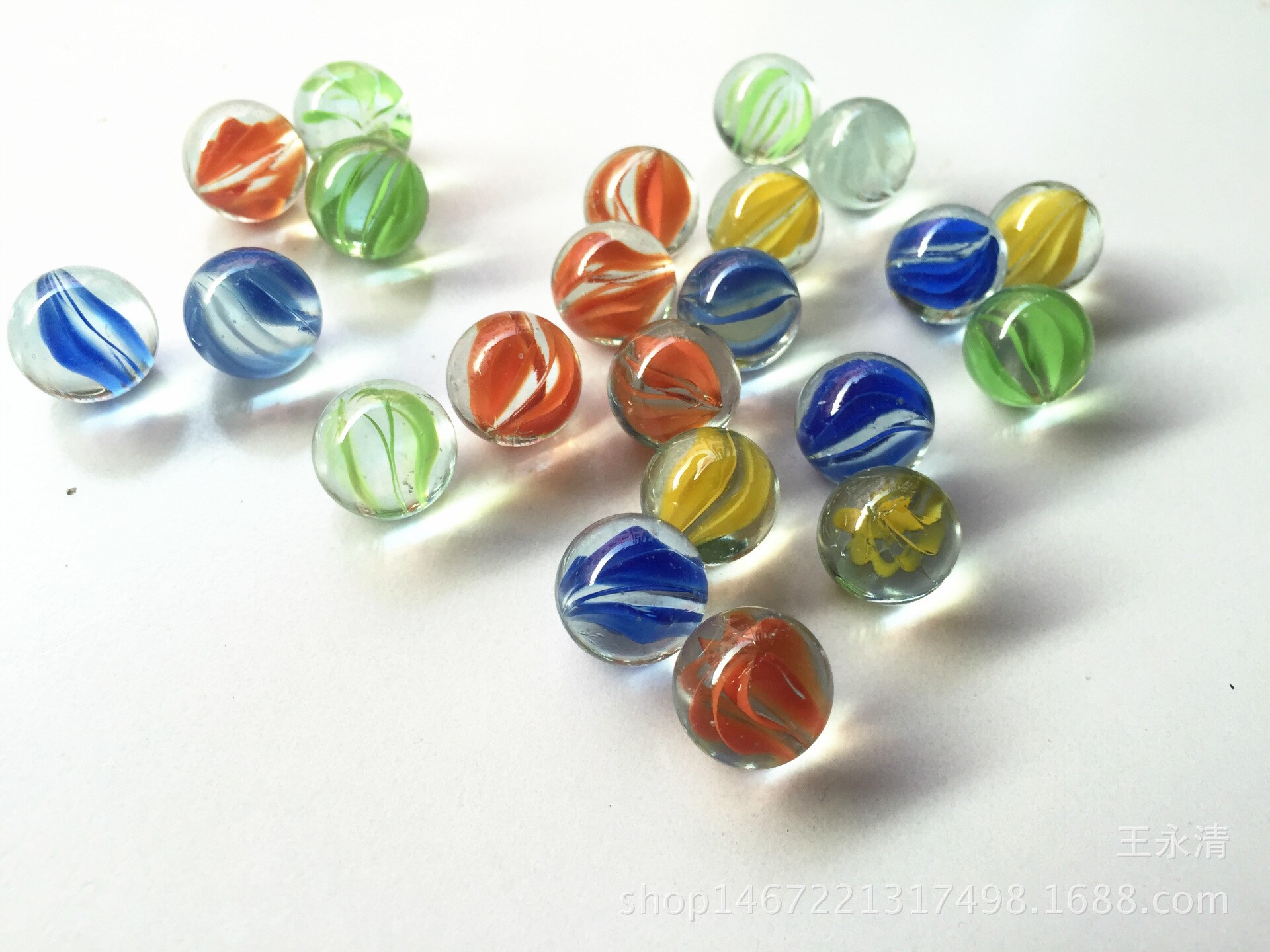 100PCS 14mm Kleur Transparant Bloemblaadje Glas Ballen 14mm Knikkers Machine 1.4cm Speciale Knikkers 360g Printballs