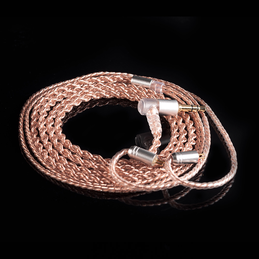 KBEAR 4 Core cuivre mise à niveau câble d'écouteurs 2PIN/QDC/MMCX/TFZ écouteurs connecteur pour KBEAR KB06 KZ ZSN PRO casque HIFI casque: Or