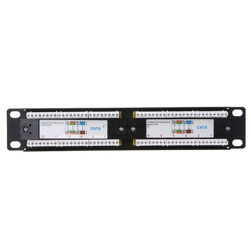 Cat6/Cat5e 12 Poort RJ45 Patch Panel Utp Lan Netwerk Adapter Kabel Connector