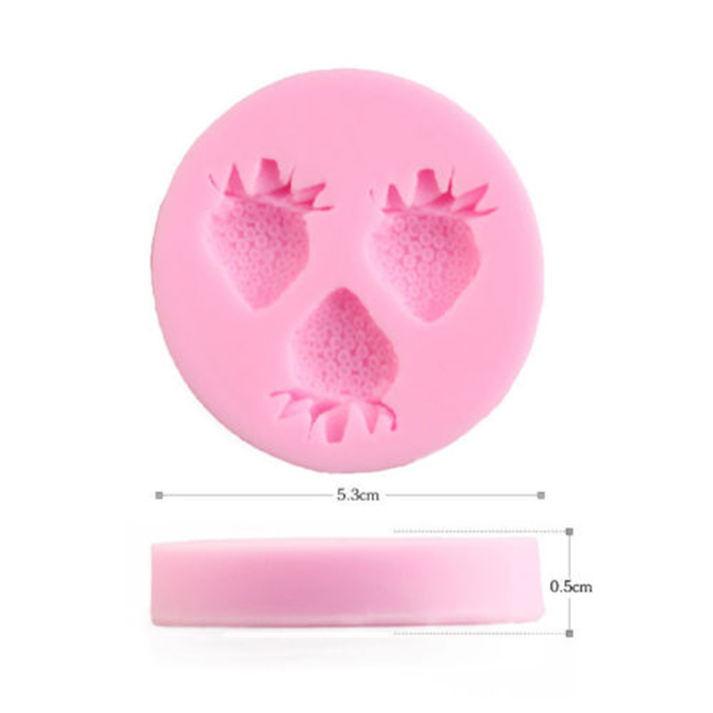 3d frukt jordbær bringebær blåbær silikon fondant form godteri kake dekor sjokolade sugarcraft form kjøkken bakeverktøy: Mønster 3