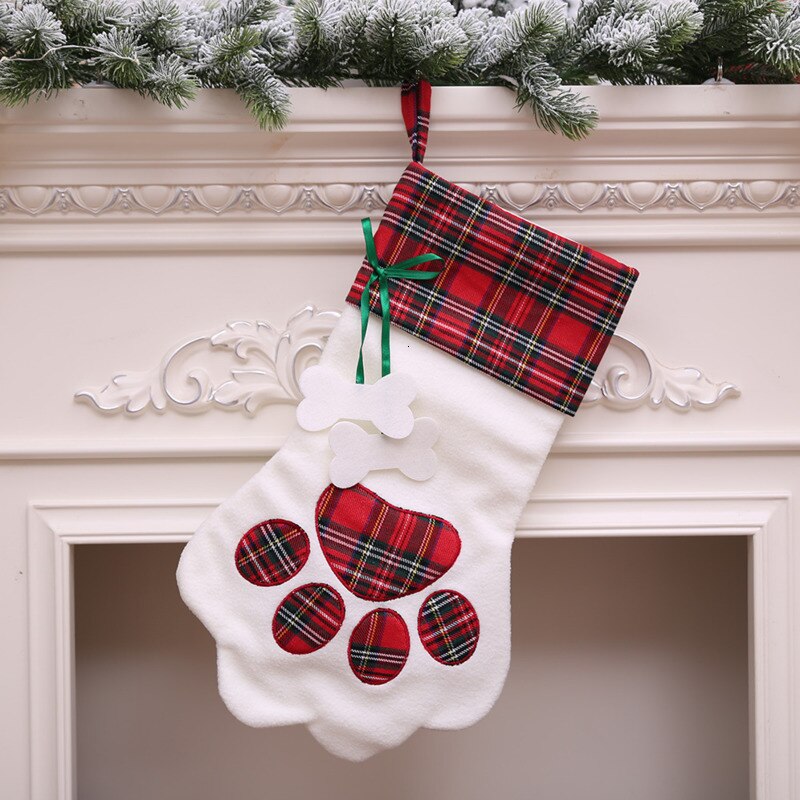 Kerstkousenhangers voor de open haard, 4 stuks Kerstsokkenhouders voor