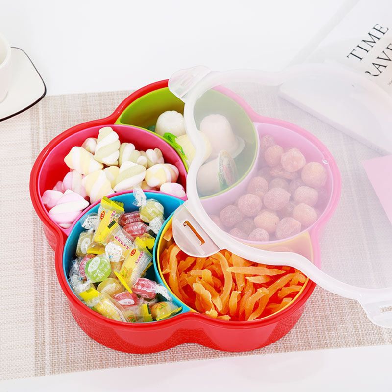 Multifunctionele Snack Platen Candy Box Met Deksel Huis Grote Capaciteit Vruchten Moer Opslag Dessert Lade Snack Schotel