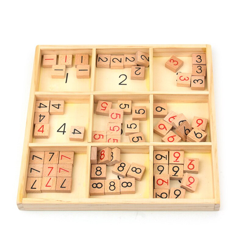 Juguetes de juego de Sudoku con cajón de madera, ajedrez volador, juguetes de inteligencia para niños, aprendizaje temprano de matemáticas, juguetes de Aprendizaje Temprano