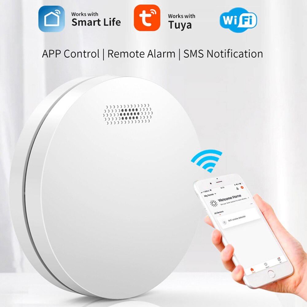 Smart Life Tuya WiFi Smoke Detector Sensor Fire Pr... – Grandado