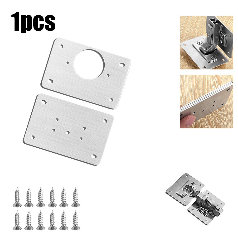 Mounting Hinge Repair Plate For Cabinet Furniture Drawer Stainless Steel Table Scharnier Plate Restorer Installer Cabinet Hinge