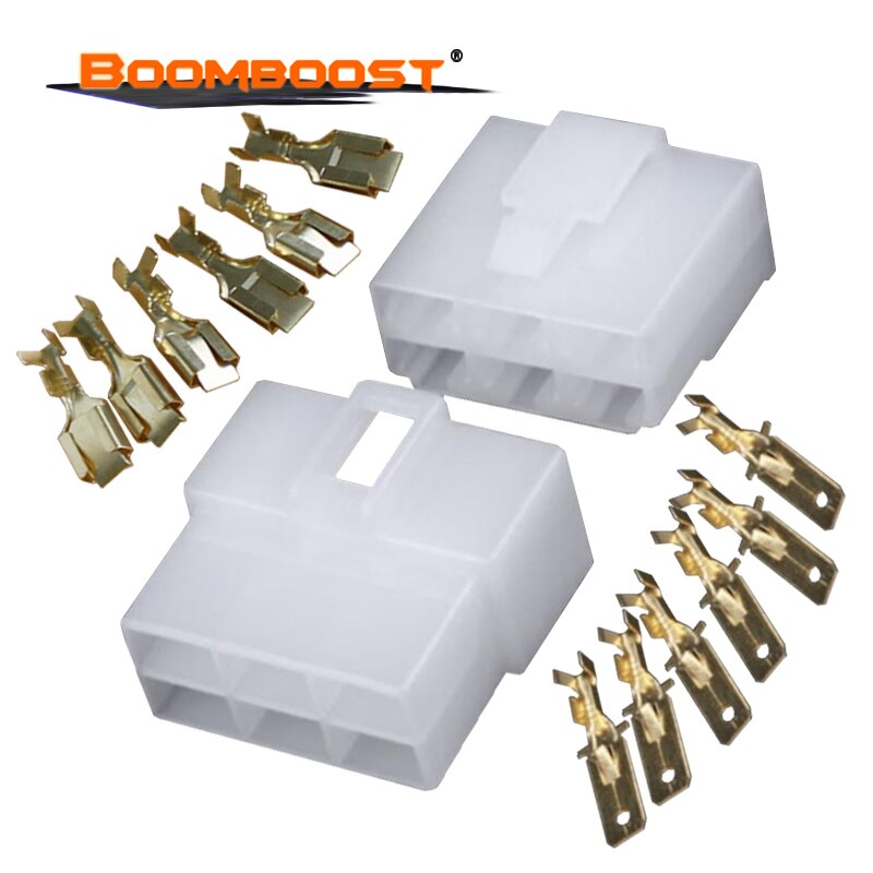 50 set For Motorcycle Ebike Car Automotive 6.3 Electrical Wire Connector Terminal Plug Kits Male Female Cable 6.3mm 2/4/6 pin