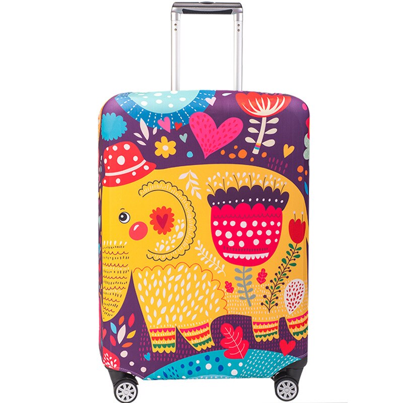 SAFEBET Luggage Cover - Elastic Travel Suitcase Protector - Patchwork Design - Fits 18"-32" Cases: Brown / S