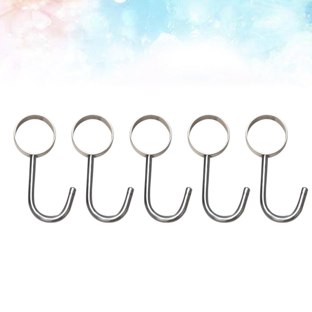 5pcs Hooks Household Reusable Practical Durable Stainless Steel Wall Hanger Hooks for Living Room Home Kitchen