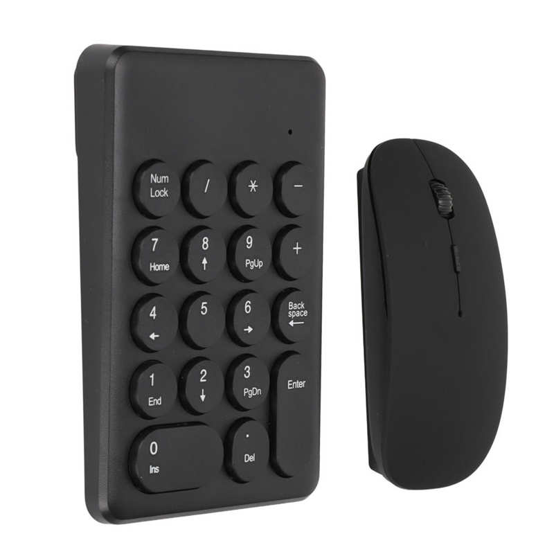 Wireless Digital Keyboard with Mouse Kit Portable Ultra-thin 2.4G Wireless Number Pad 1200dpi Mouse for Home Office Laptop PC