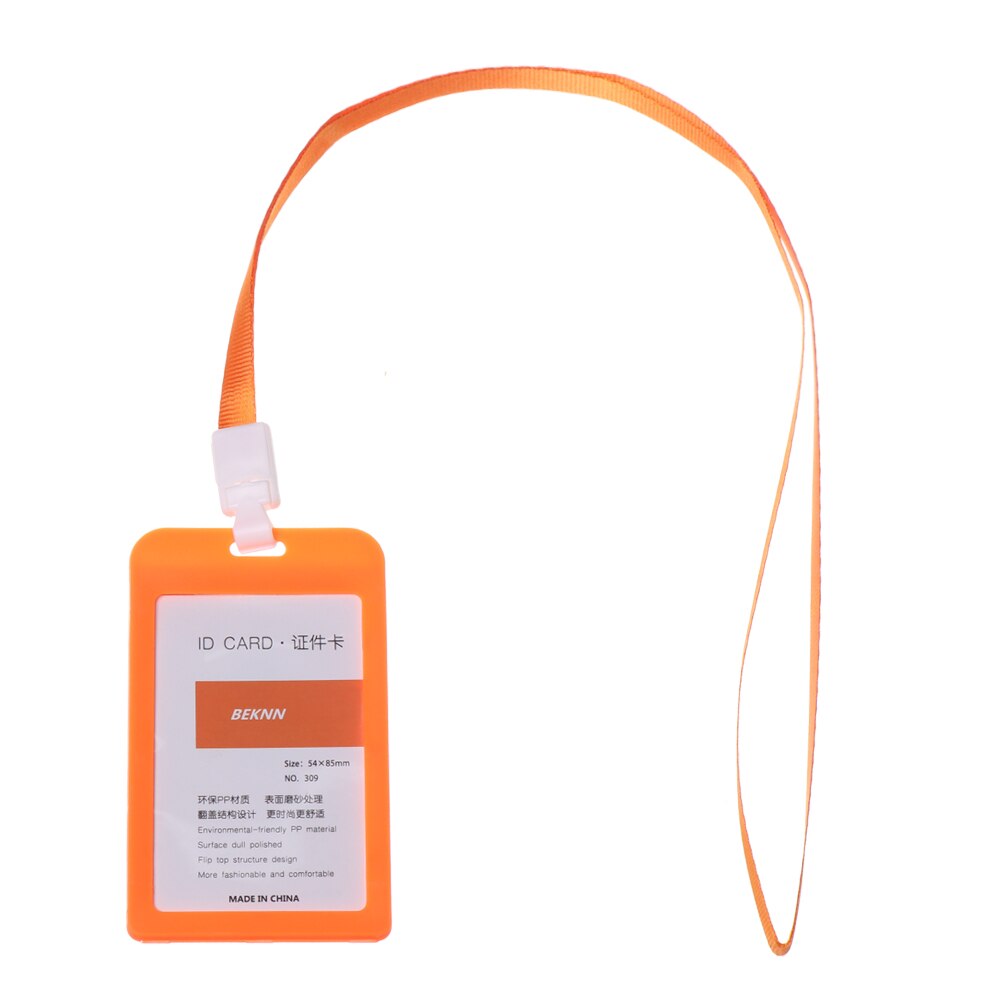 No Zipper Cheap Bank Credit Card Holders Bus ID Holders Identity Red Yellow Blue Badge with Retractable Reel: Plastic-orange2