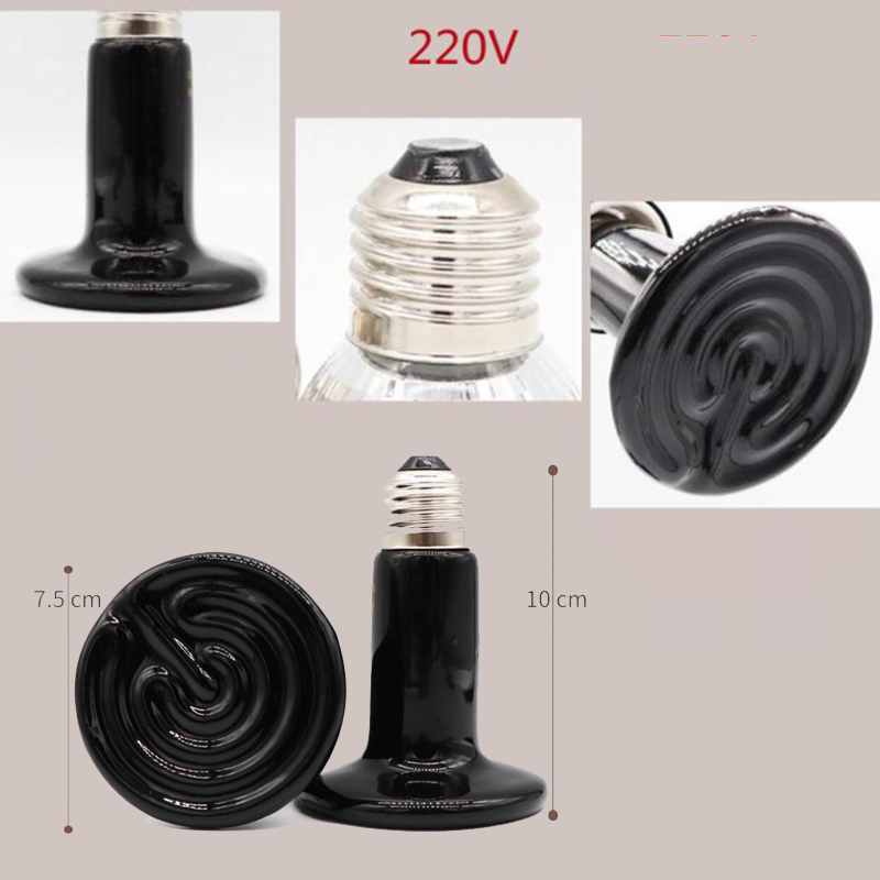 Mini lámpara de calefacción de cerámica infrarroja para reptiles, emisor de calor de 220V-240V, Bombilla de 50W, 75W, 100W, E27, bombillas cálidas para tortugas