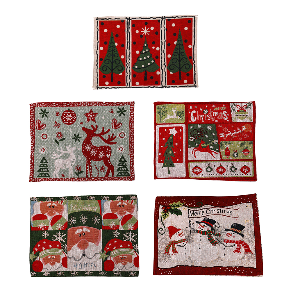 Year Dinner Party Table Decors Christmas Heat Resistant Table Mat Desktop Cutlery Tableware Cup Placement Pad
