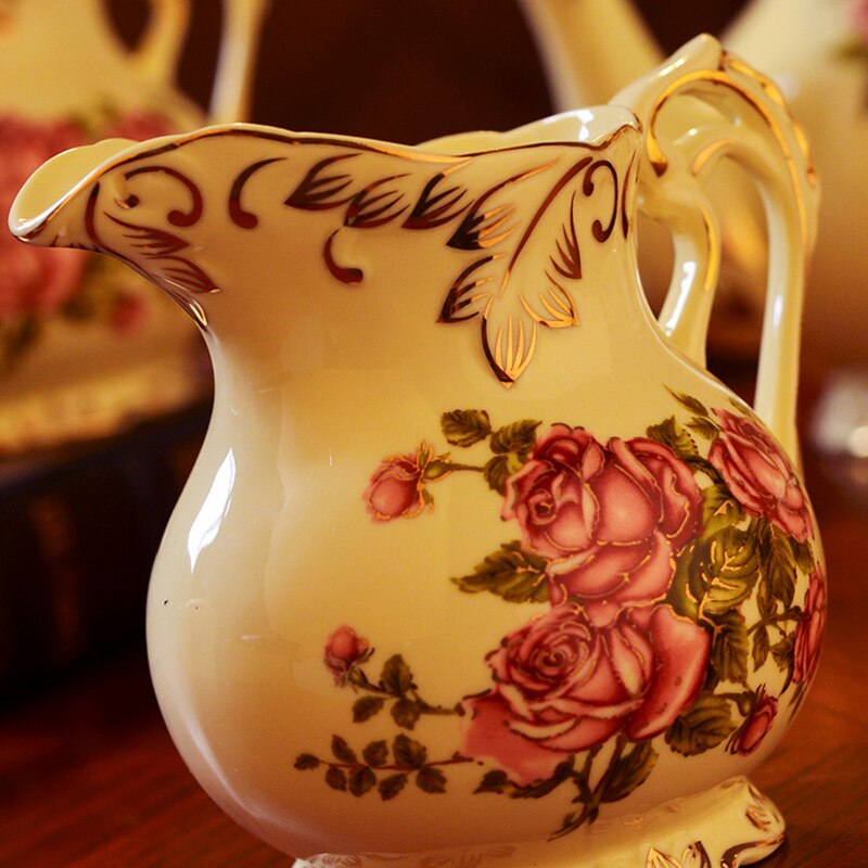 Taza de cerámica de estilo europeo para café y leche, Cubo de cerámica para jugo, tazón de azúcar, sal, condimentos, miel, cocina, hogar, tarro de herramientas, 350ml
