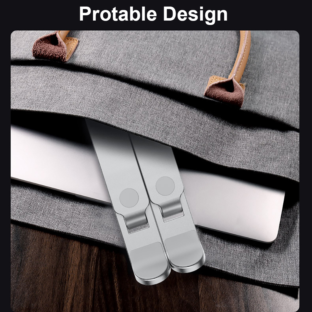 Tragbarer laptopständer aus aluminiumlegierung, faltbarer notebookständerhalter für macbook pro air, lapdesk-computer-kühlhalterung