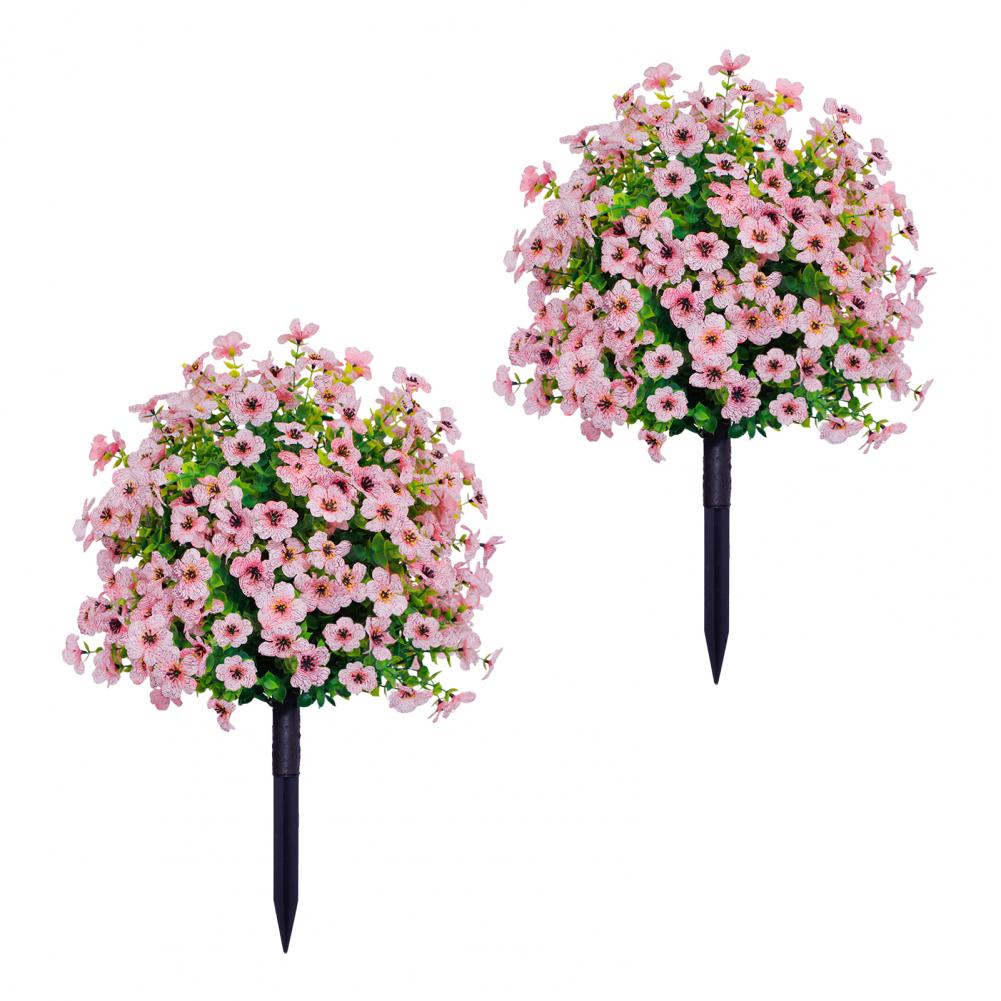 Artificial Stake Uv Resistant Artificial Flowers with Stakes for Indoor Outdoor Garden Porch Patio Wedding Party Decor Faux: Yellow