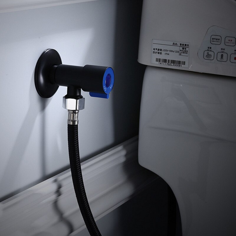 304 stainless steel black color toilet filling valve 1/2" bidets toilet water hear angle valve