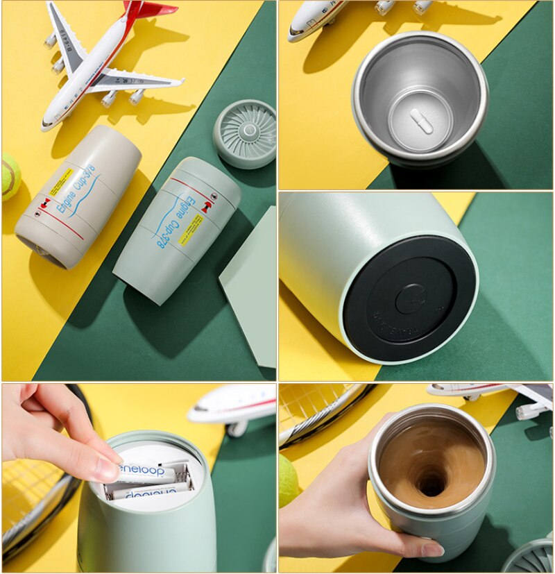 Taza auto agitadora automática para niños, taza de mezcla de leche y café de grado alimenticio, térmica, eléctrica, con aislamiento inteligente, 350ml
