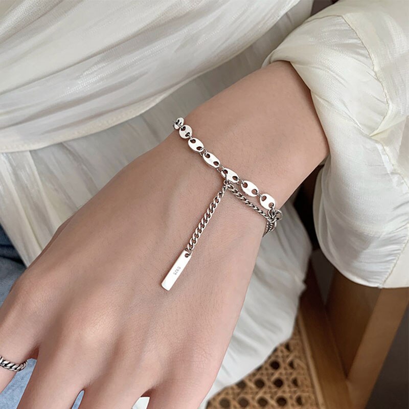 Foxanry 925 Sterling Zilver Unieke Ketting Armband Voor Vrouwen Zomer Trendy Elegante Leuk Varken Neus Party Sieraden: Default Title