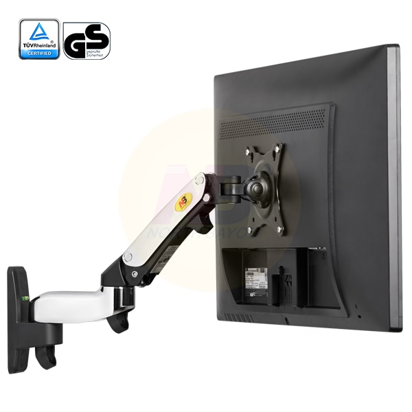 Nb F150 Aluminium 360 Graden 17 &quot;-27&quot; Monitor Houder Gasveer Arm Led Lcd Tv Muur mount Laden 2-7kgs