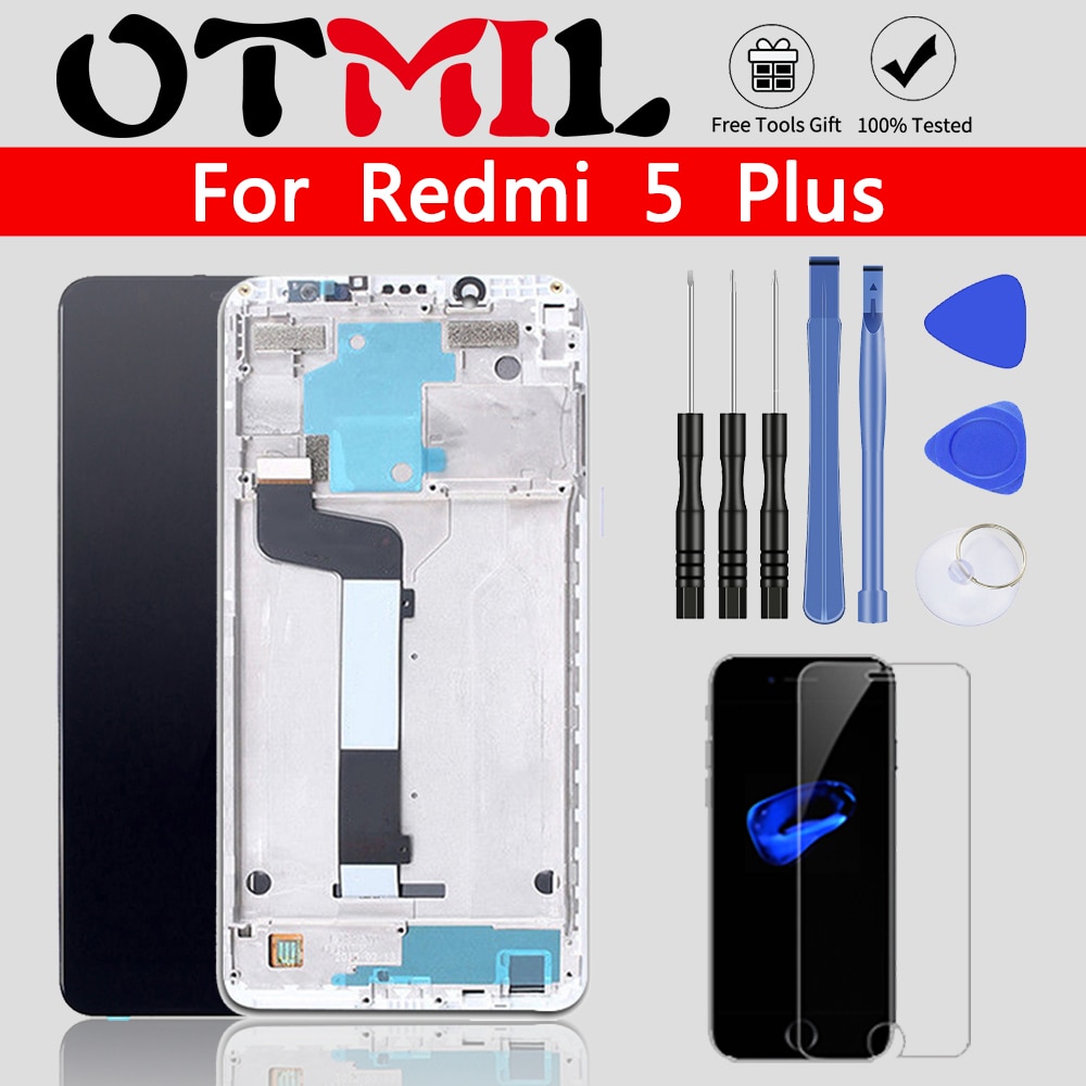 Originele 5.99 "Voor Xiaomi Redmi 5 Plus Lcd Touch Screen Met Frame Batterij Cover Digitizer Replacemt Voor Redmi 5 Plus