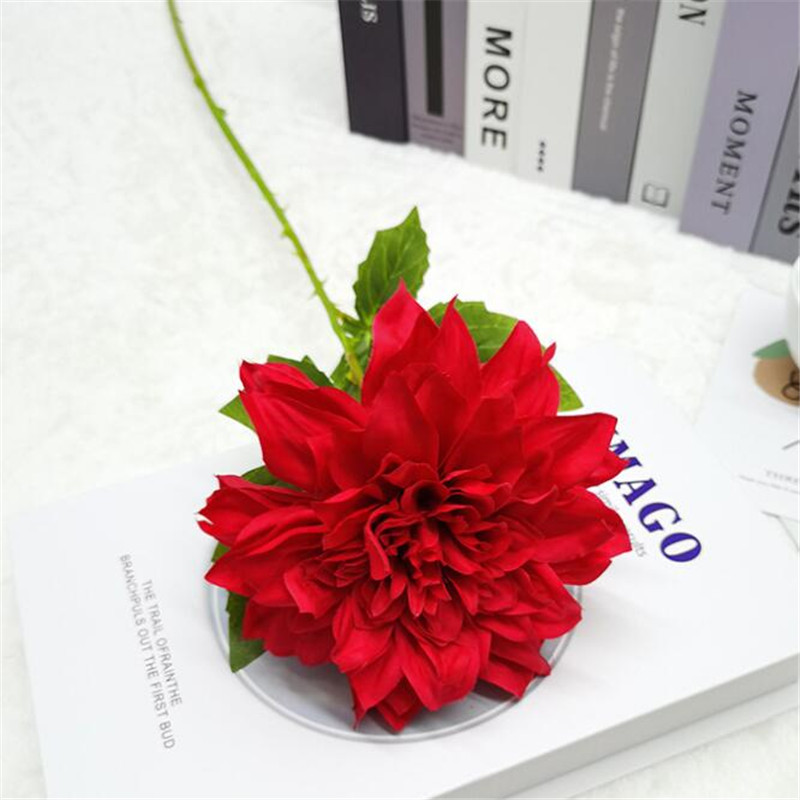 Gerbera de tallo único de seda Artificial, 11 piezas, para decoración de pared de en casa, 24 pulgadas: Rojo