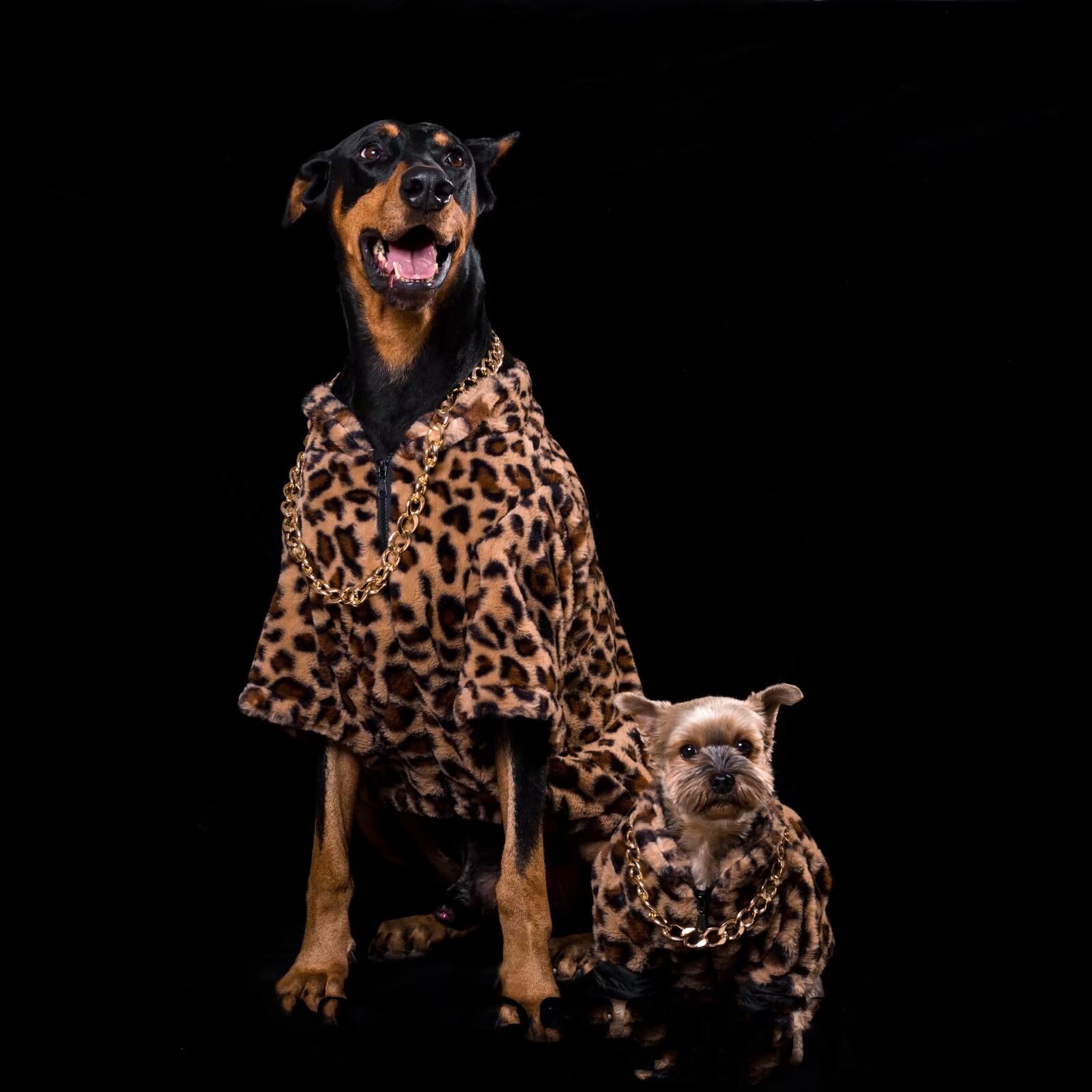 Kleine-Grote Hond Kleding Luipaard Hond Jassen Teddy Schnauzer Doberman Golden Retriever Husky Hond Jas Dikker Warme Hond Kleren